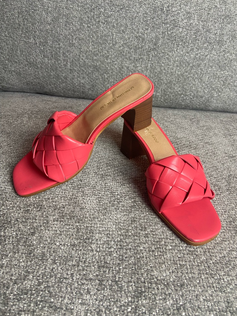 Women's Coral Woven Block Heel Slide Sandals